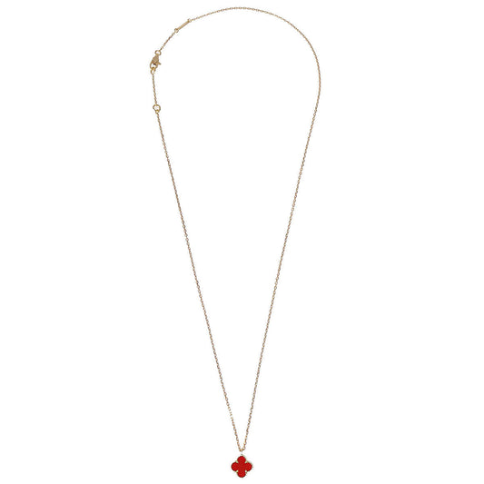 Van Cleef & Arpels Sweet Alhambra Necklace Carnelian Au750 Jewelry 167790
