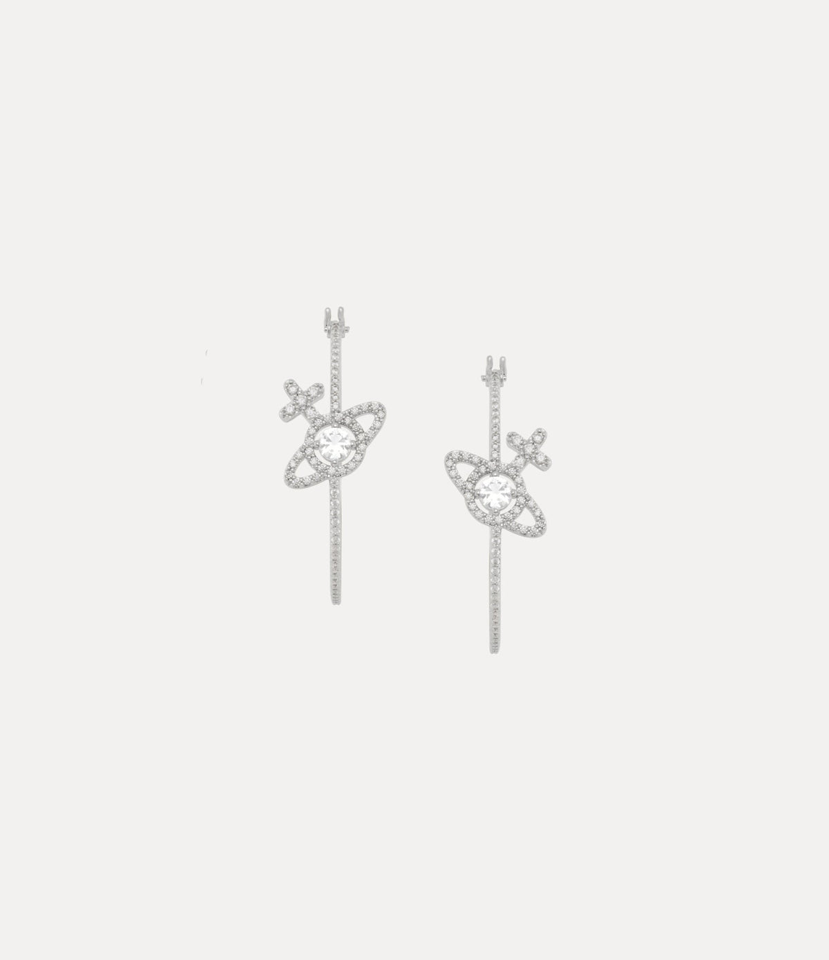 Olympia CZ Hoop Earrings - Silver/White - 6202017X-02P102
