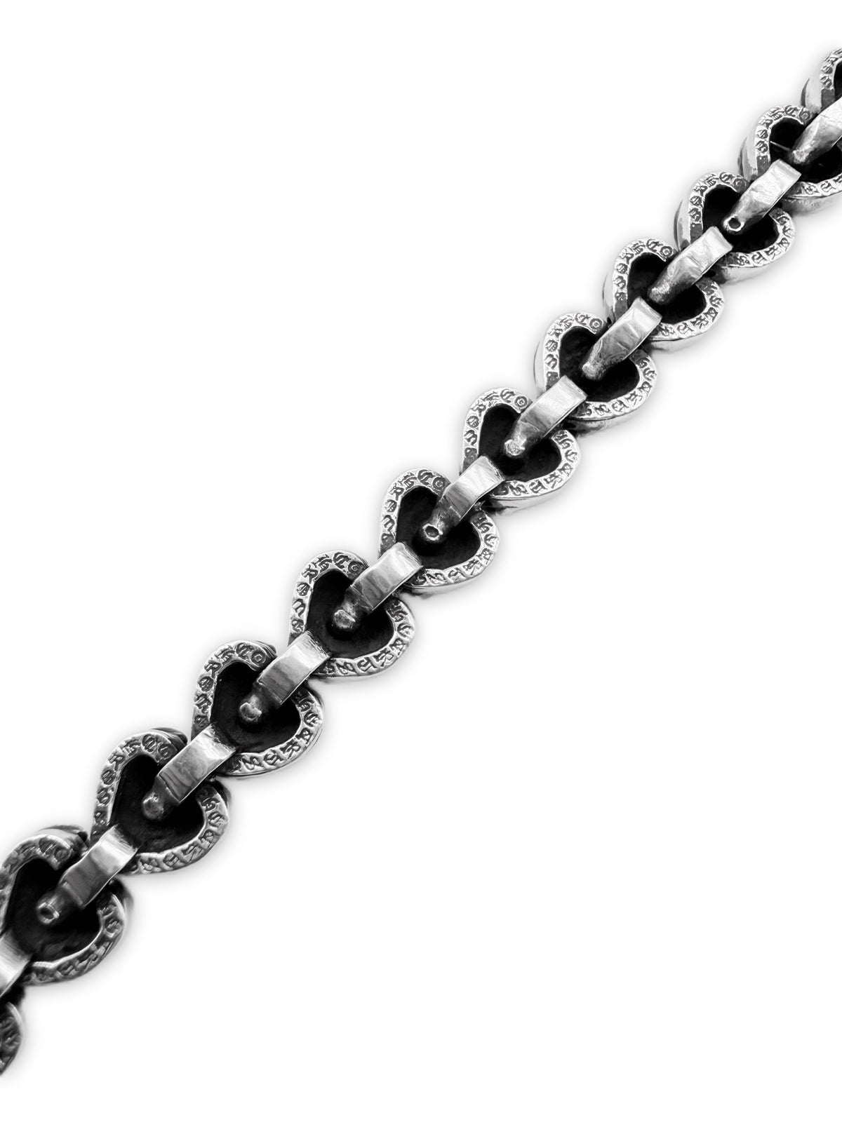 Chrome Hearts ‘Floral Heart’ 18 Link .925 Silver Bracelet