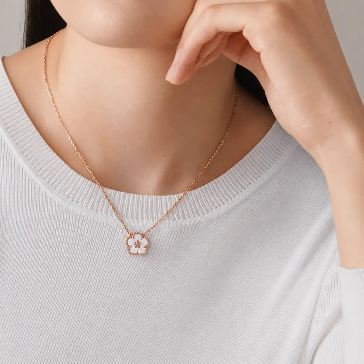 Van Cleef & Arpels Lucky Spring Plum Blossom Necklace