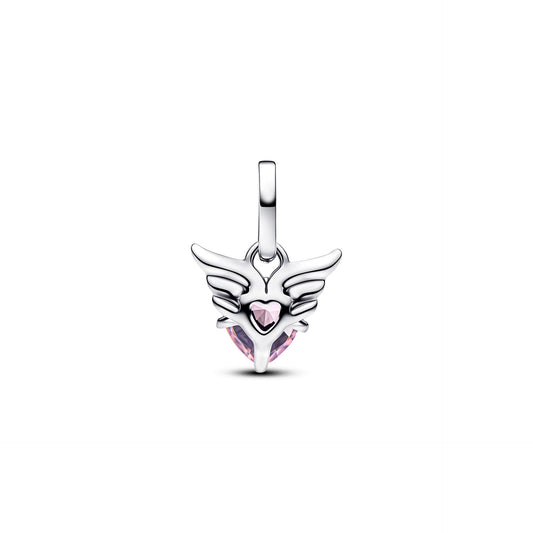 Pandora Winged Pink Heart Mini Dangle Charm