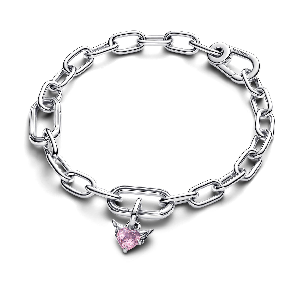 Pandora Winged Pink Heart Mini Dangle Charm