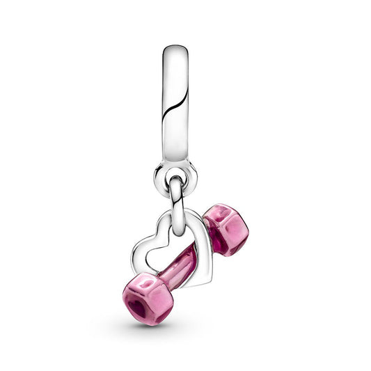 Pandora Dumbbell & Heart Dangle Charm