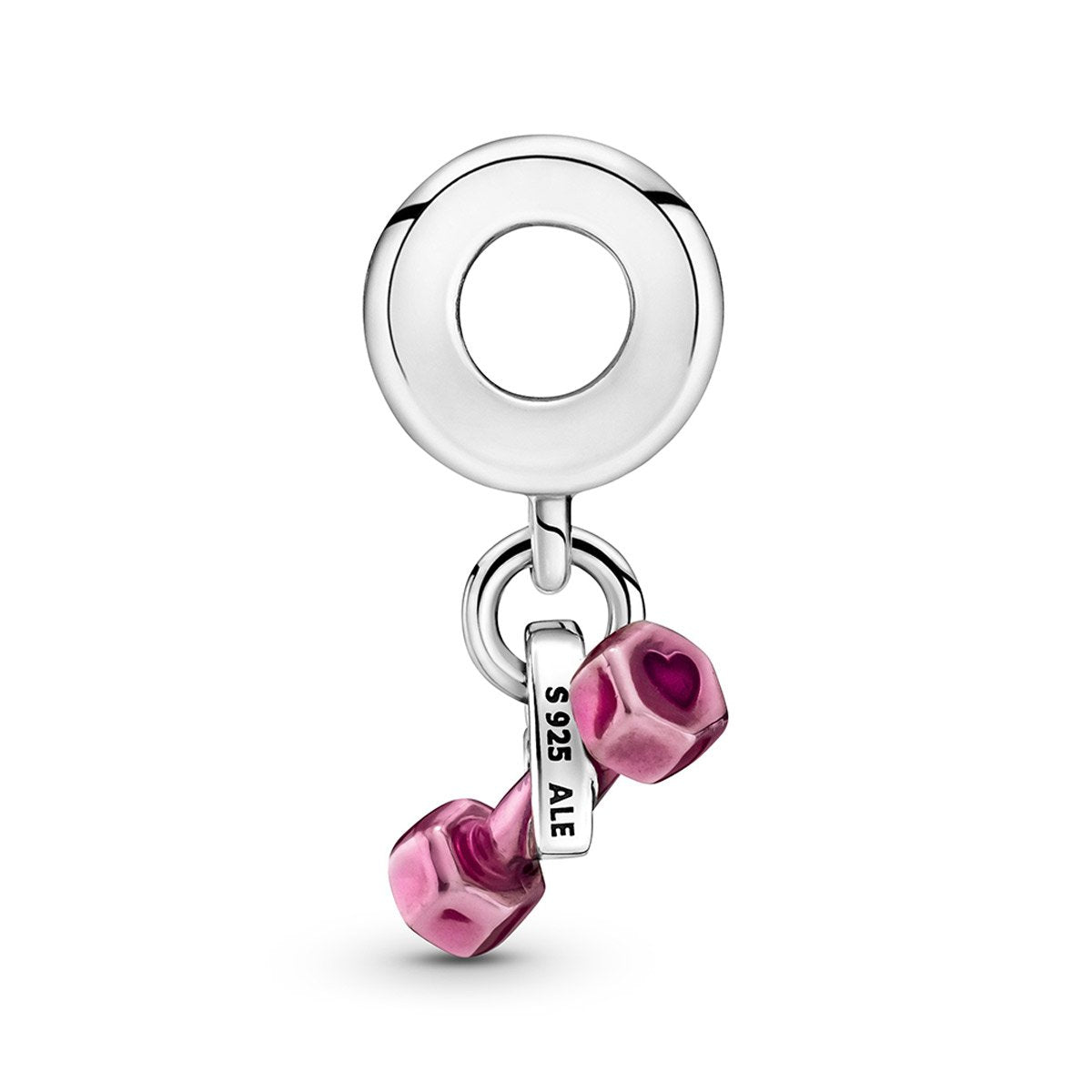 Pandora Dumbbell & Heart Dangle Charm