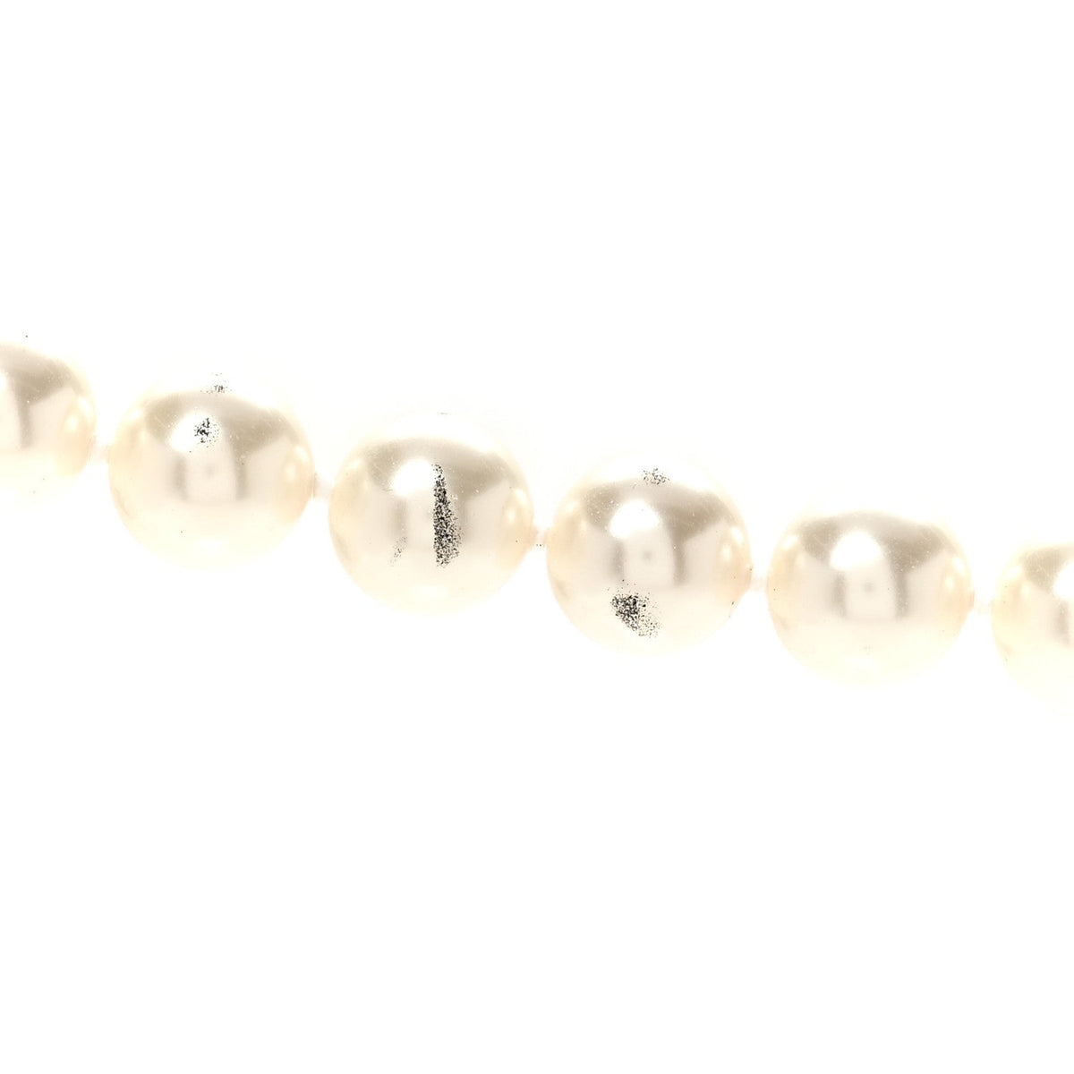 Crystal Pearl CC Long Necklace Gold