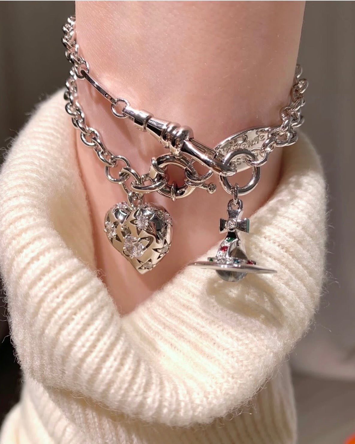 Vivienne Westwood Orb Pendant Crystal Bracelet [Limited Edition Iridescent Available Now!]