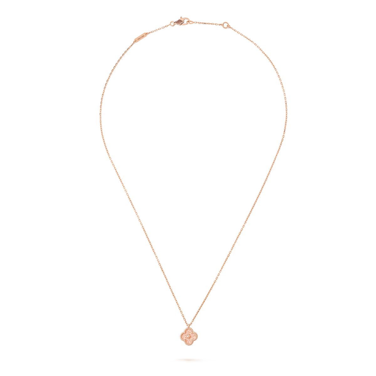 Van Cleef & Arpels Sweet Alhambra Collection 18K Rose Gold Four-Leaf Clover Necklace