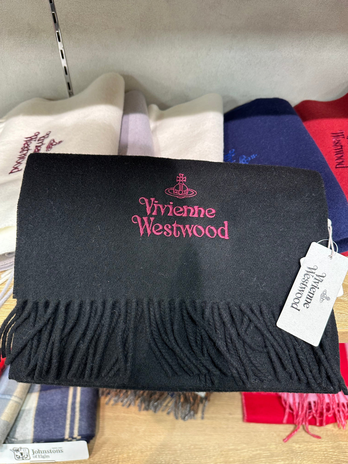 Vivienne Westwood Embroidered Logo Scarf (100% wool)