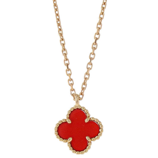 Van Cleef & Arpels Sweet Alhambra Necklace Carnelian Au750 Jewelry 167790