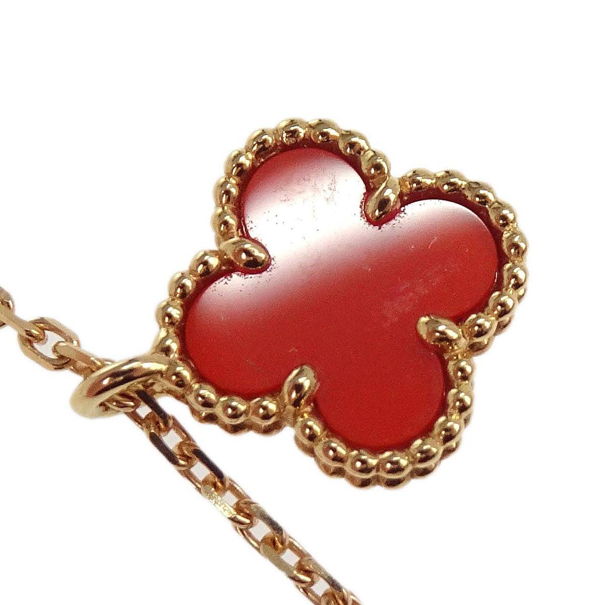 Van Cleef & Arpels Sweet Alhambra Necklace Carnelian Au750 Jewelry 167790