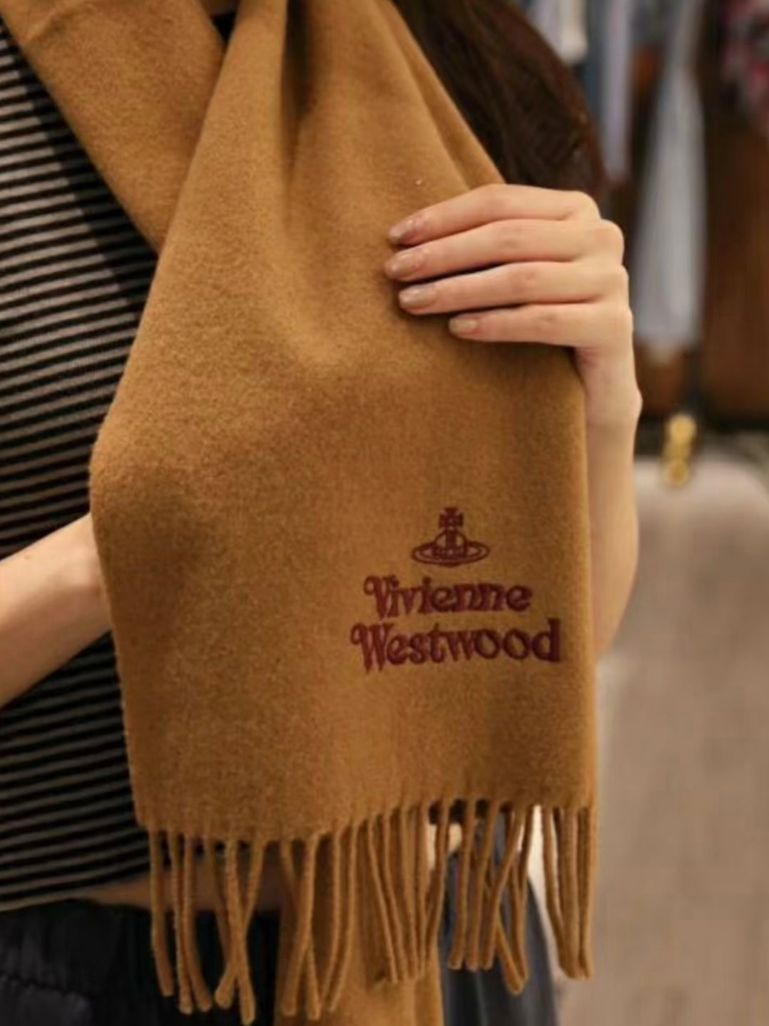 Vivienne Westwood Embroidered Logo Scarf (100% wool)