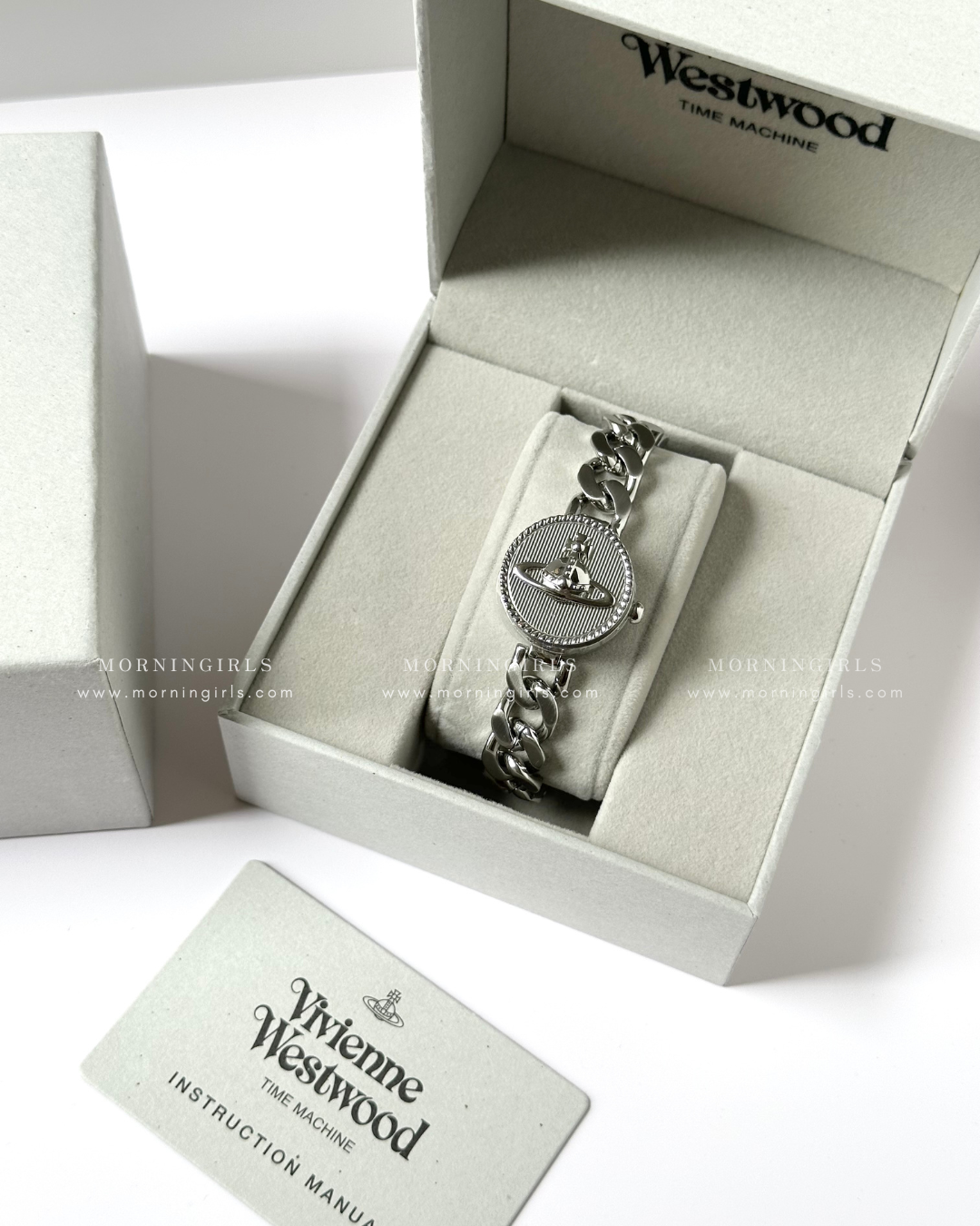 Vivienne Westwood Orb Button Watch, Sliding Case [Cuban Chain, Vintage Style, Sold Out in Europe, Last Batch Arriving Mid-December]