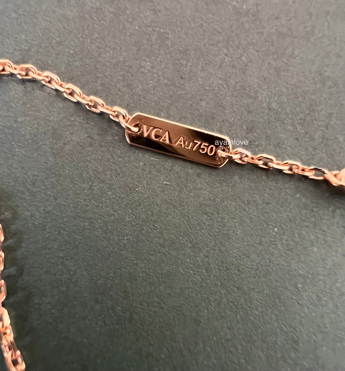 VAN CLEEF ARPELS VCA 18KT Rose Gold Limited 2023 Holiday Pendant Necklace Silver Obsidian Diamond Vintage Alhambra