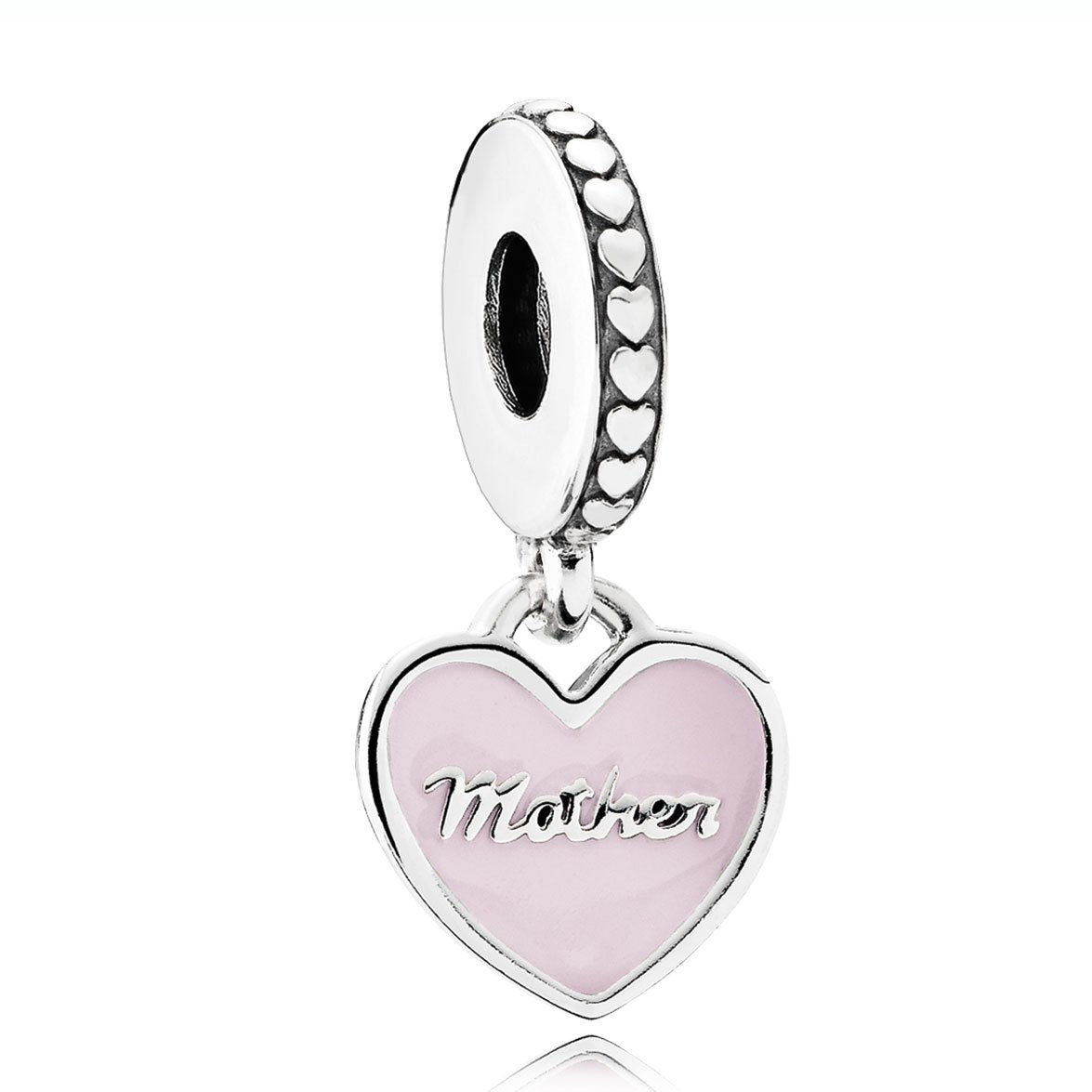 Pandora Mother & Daughter Hearts with Soft Pink Enamel & Clear CZ Dangle