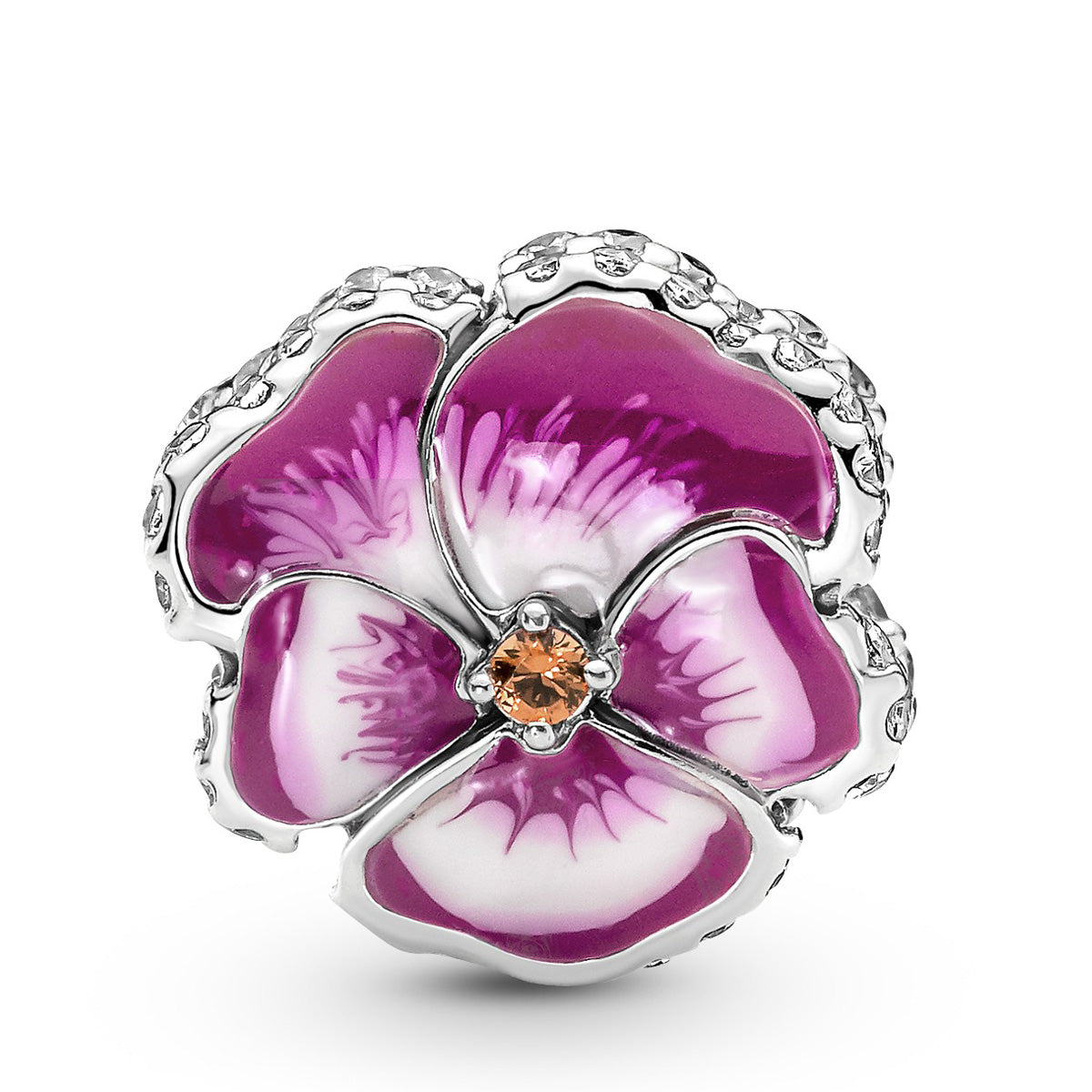 Pandora Pansy Flower Charm