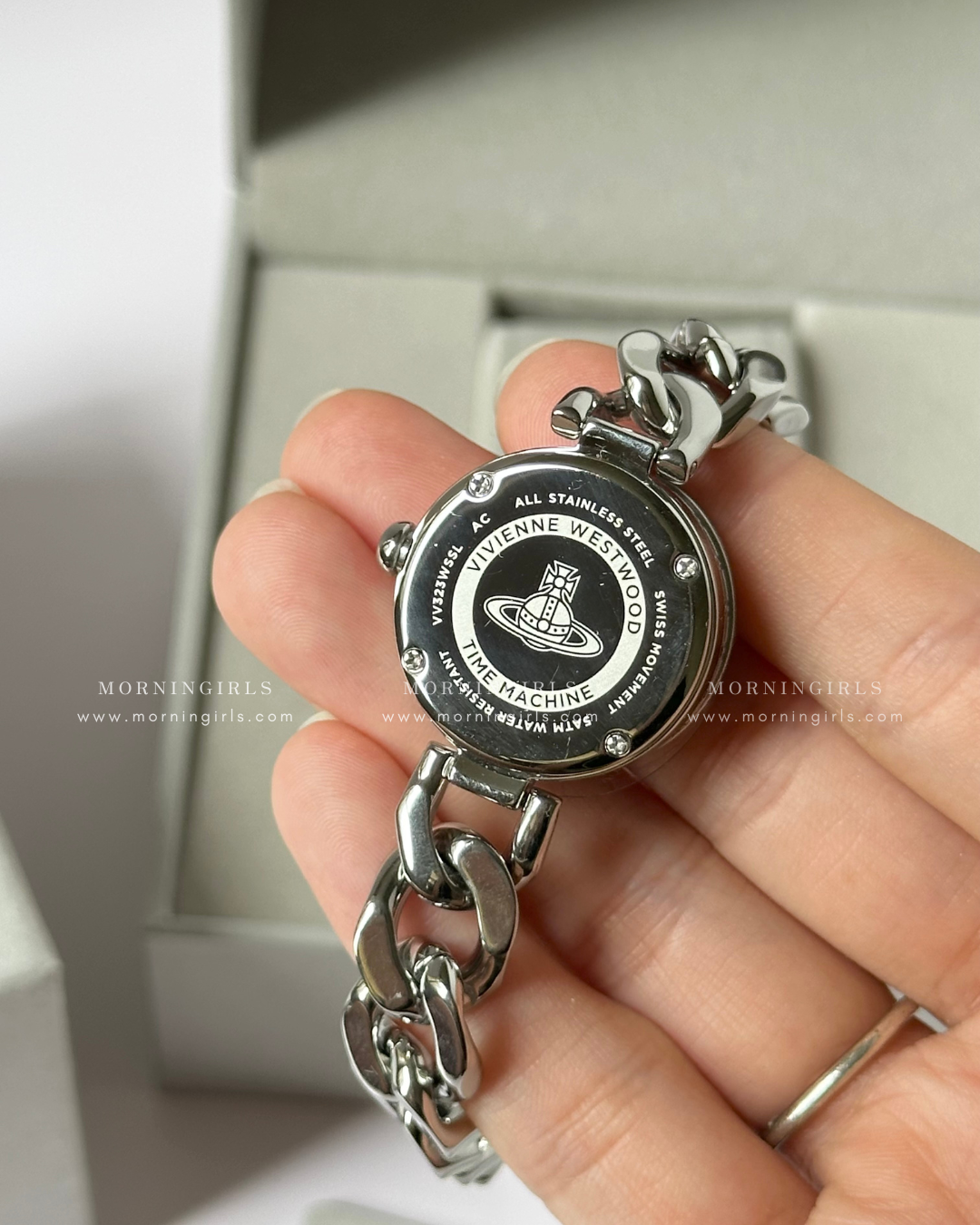 Vivienne Westwood Orb Button Watch, Sliding Case [Cuban Chain, Vintage Style, Sold Out in Europe, Last Batch Arriving Mid-December]