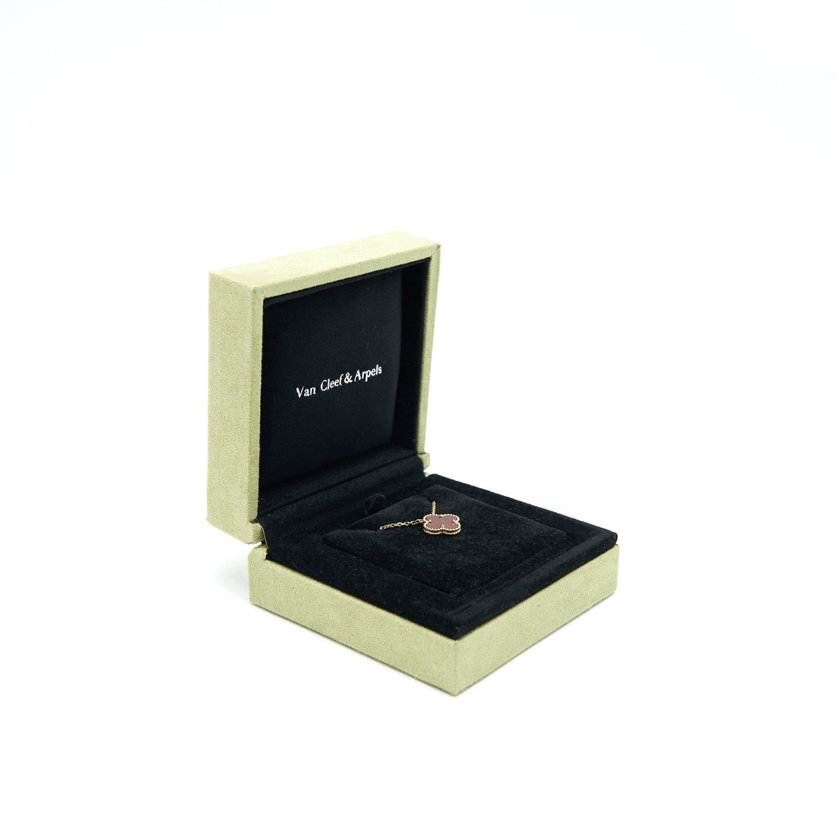 VAN CLEEF & ARPELS VINTAGE ALHAMBRA PENDANT CARNELIAN YELLOW GOLD NECKLACE