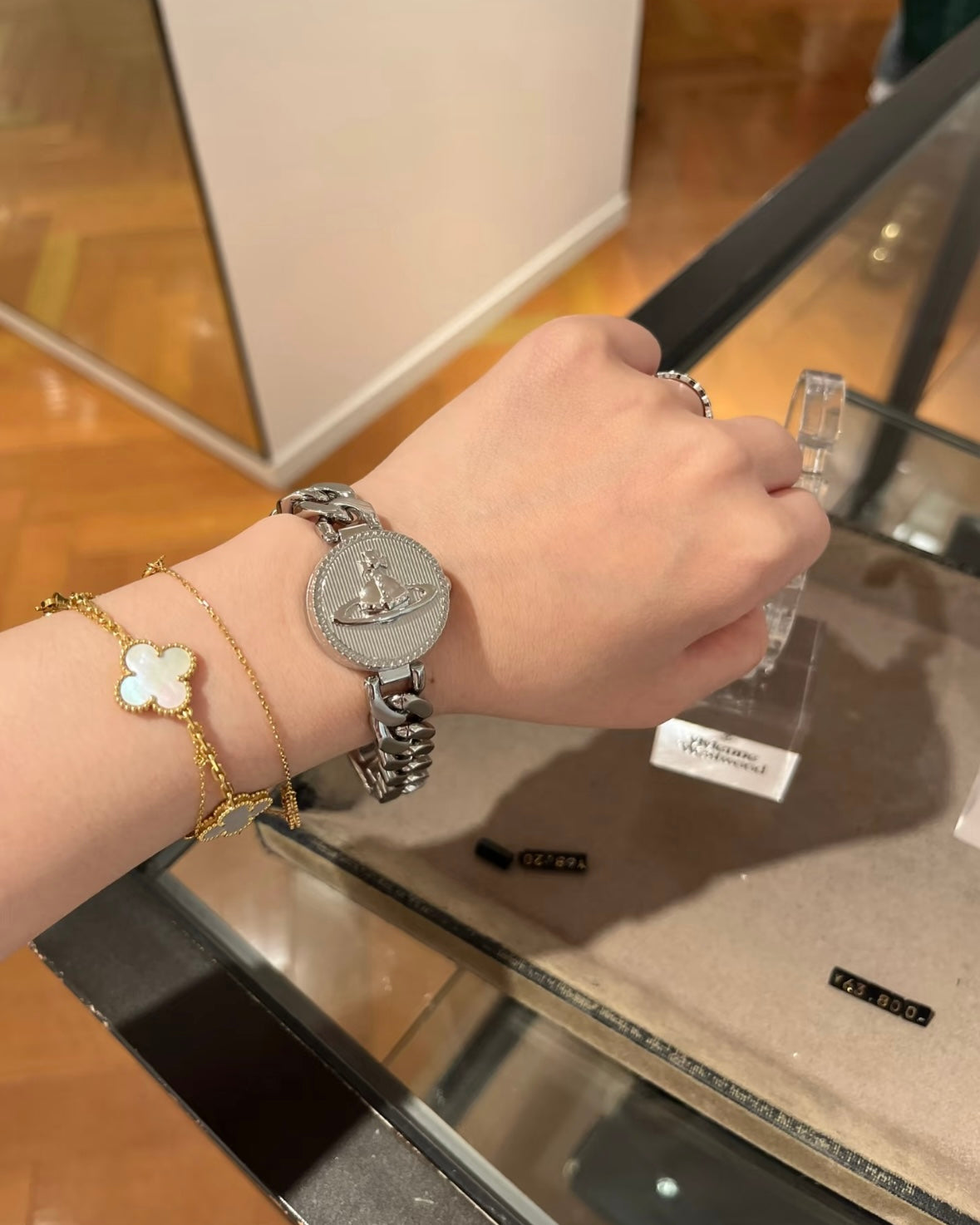 Vivienne Westwood Orb Button Watch, Sliding Case [Cuban Chain, Vintage Style, Sold Out in Europe, Last Batch Arriving Mid-December]