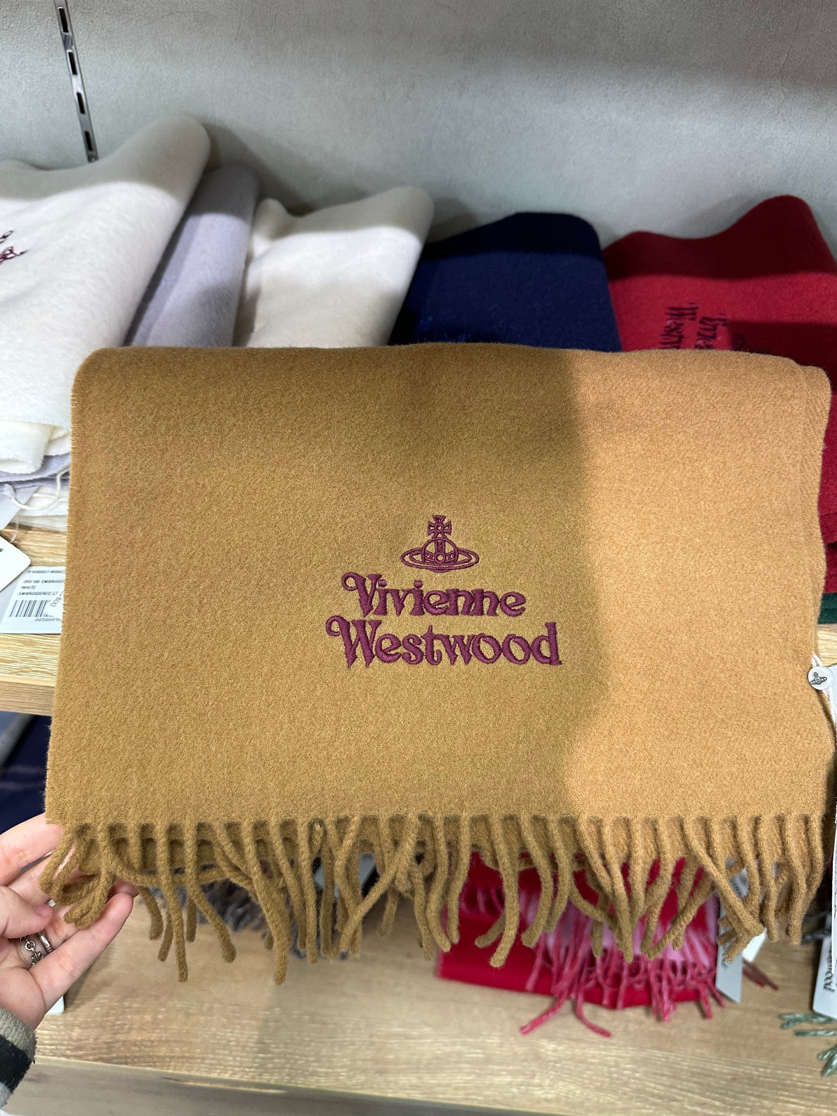 Vivienne Westwood Embroidered Logo Scarf (100% wool)