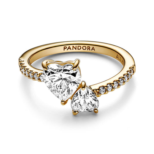 Double Heart Sparkling Ring