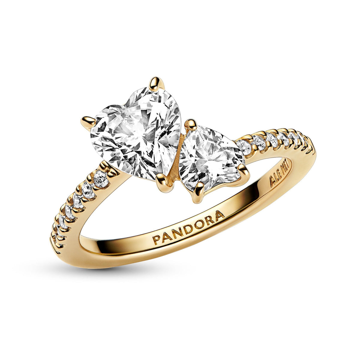 Double Heart Sparkling Ring