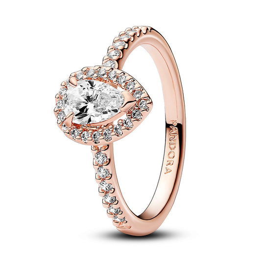 Sparkling Pear Halo Ring