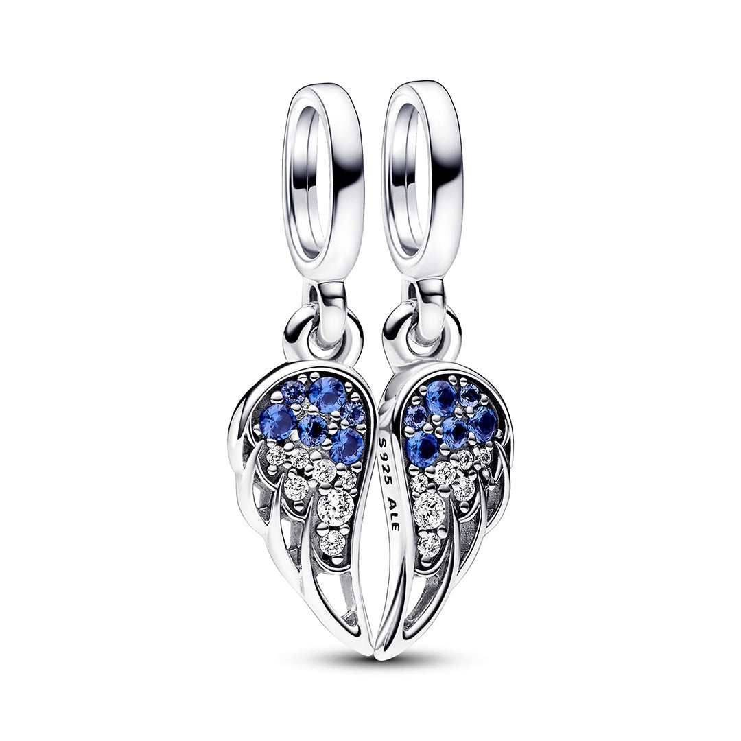 Sparkling Splitable Angel Wings Dangle Charm