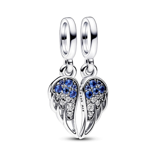 Sparkling Splitable Angel Wings Dangle Charm