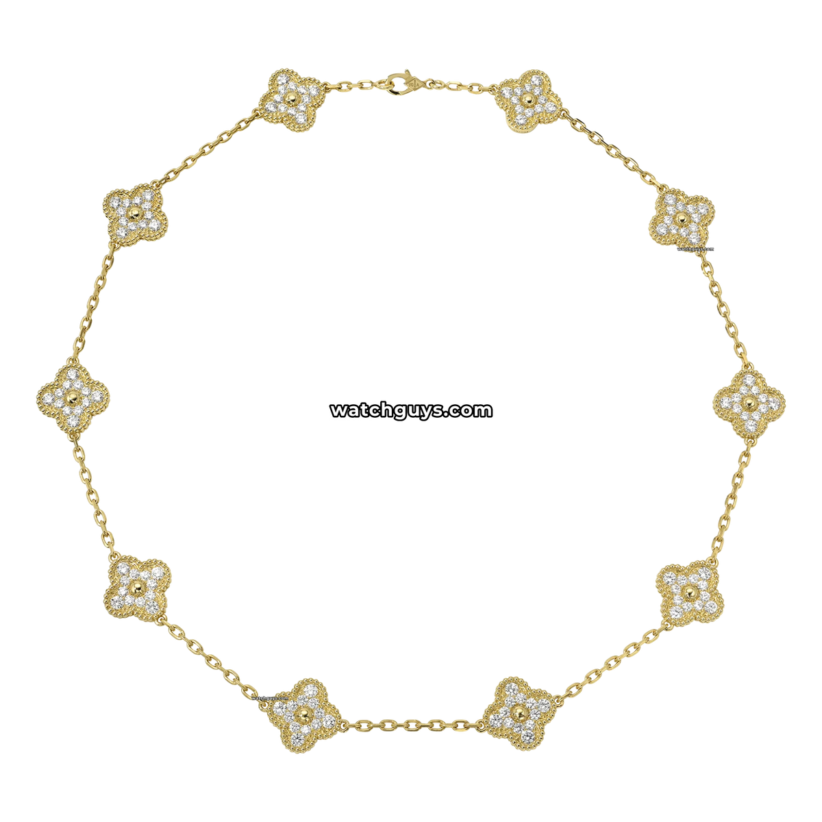 Van Cleef & Arpels Vintage Alhambra Necklace 10 Motif Diamond