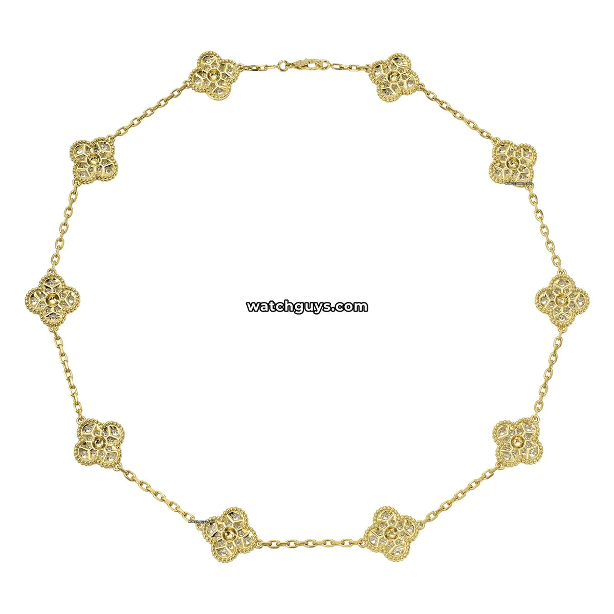Van Cleef & Arpels Vintage Alhambra Necklace 10 Motif Diamond