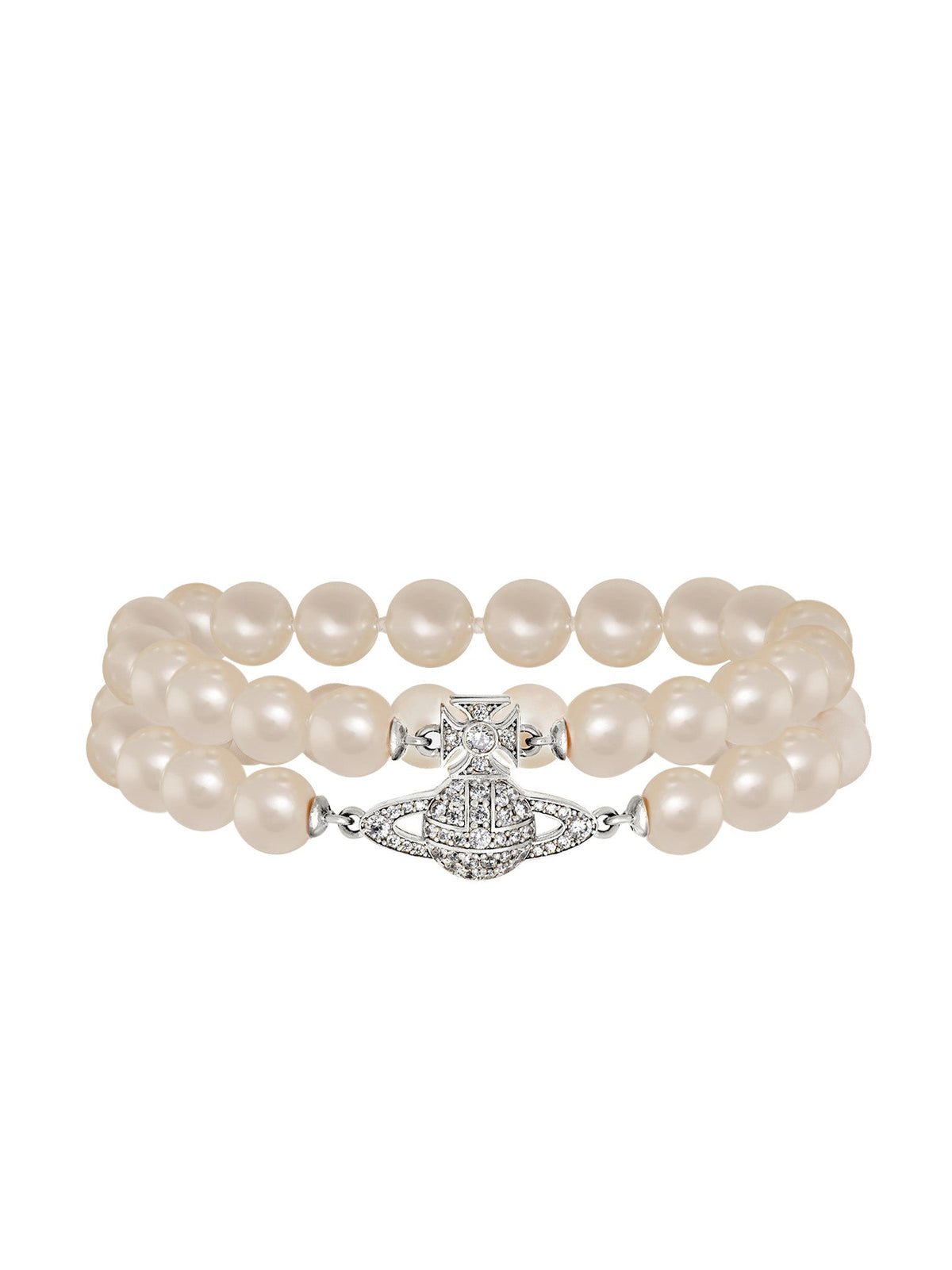 Graziella Pearl Bracelet - Platinum / Creamrose Pearl / White