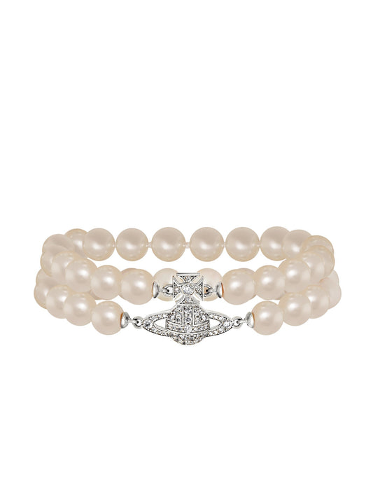 Graziella Pearl Bracelet - Platinum / Creamrose Pearl / White