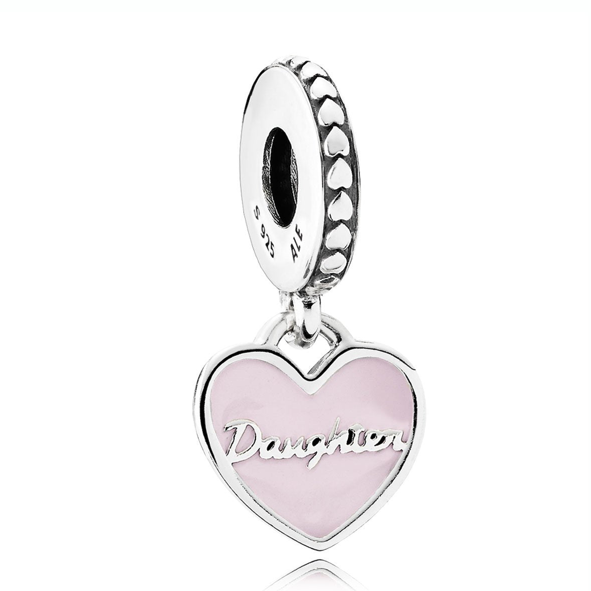Pandora Mother & Daughter Hearts with Soft Pink Enamel & Clear CZ Dangle
