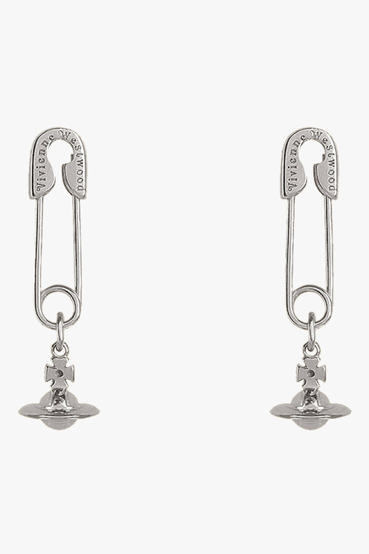 Safety Pin Earrings | Silver