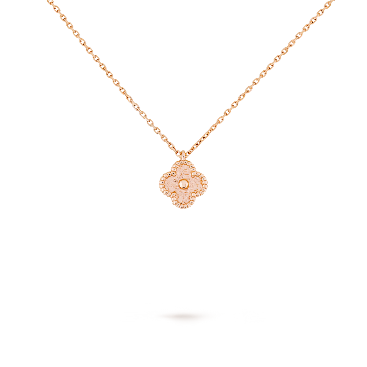 Van Cleef & Arpels Sweet Alhambra Collection 18K Rose Gold Four-Leaf Clover Necklace